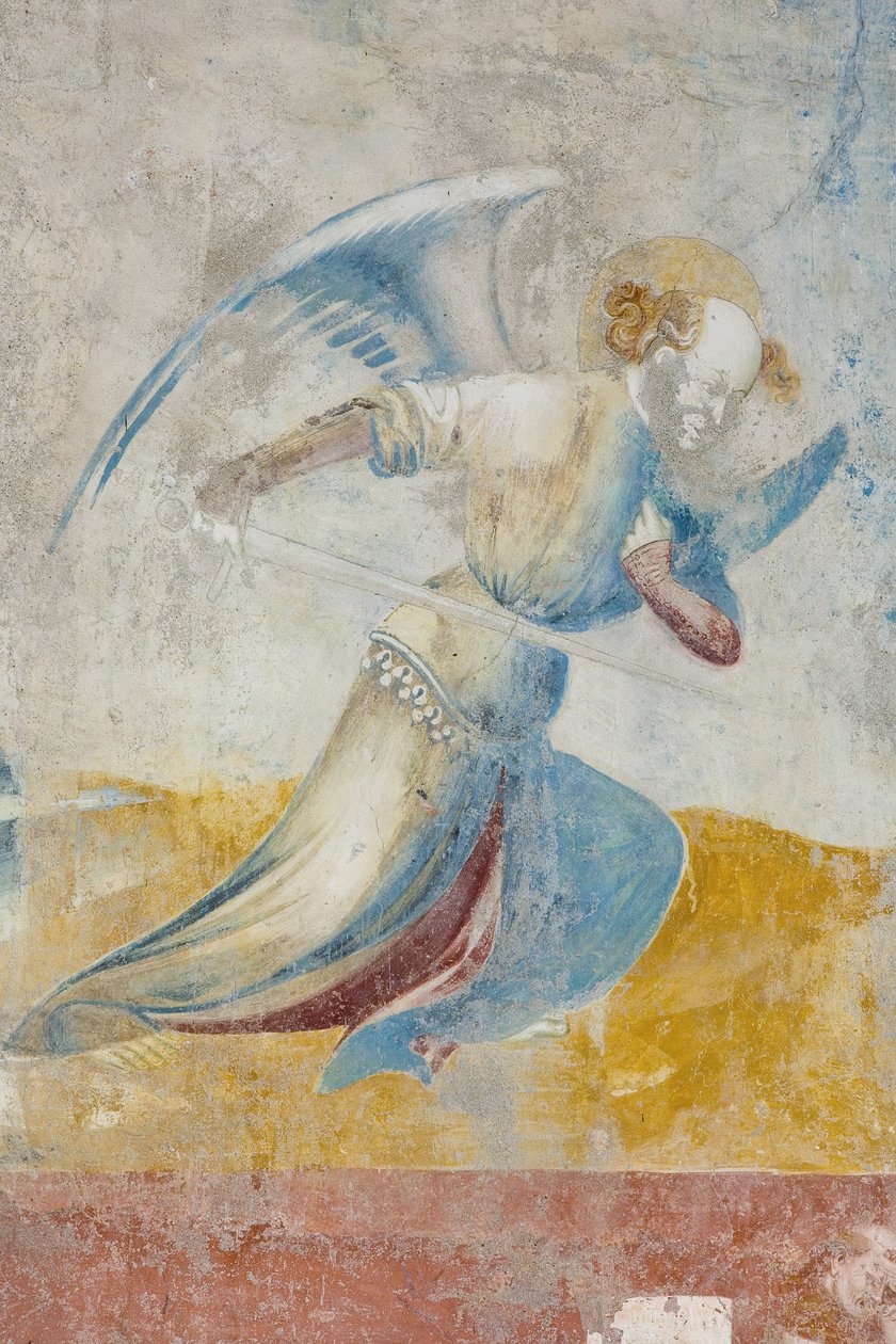 Ängel, detalj av den sista domen, c.1400 (detalj av 3496201) av Filippolo de and Veris da Milano Veris da Milano