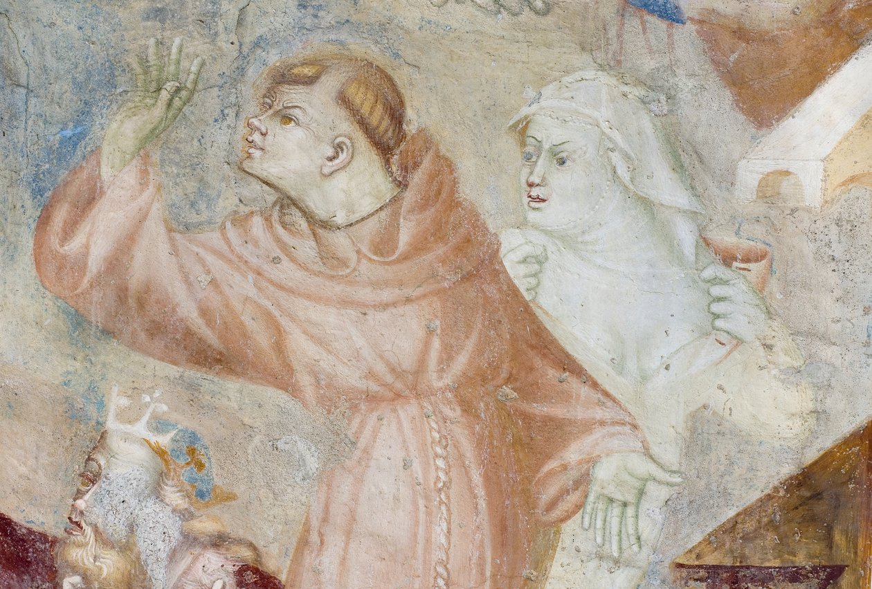 Munkar, detalj av den sista domen, c.1400 av Filippolo de and Veris da Milano Veris da Milano