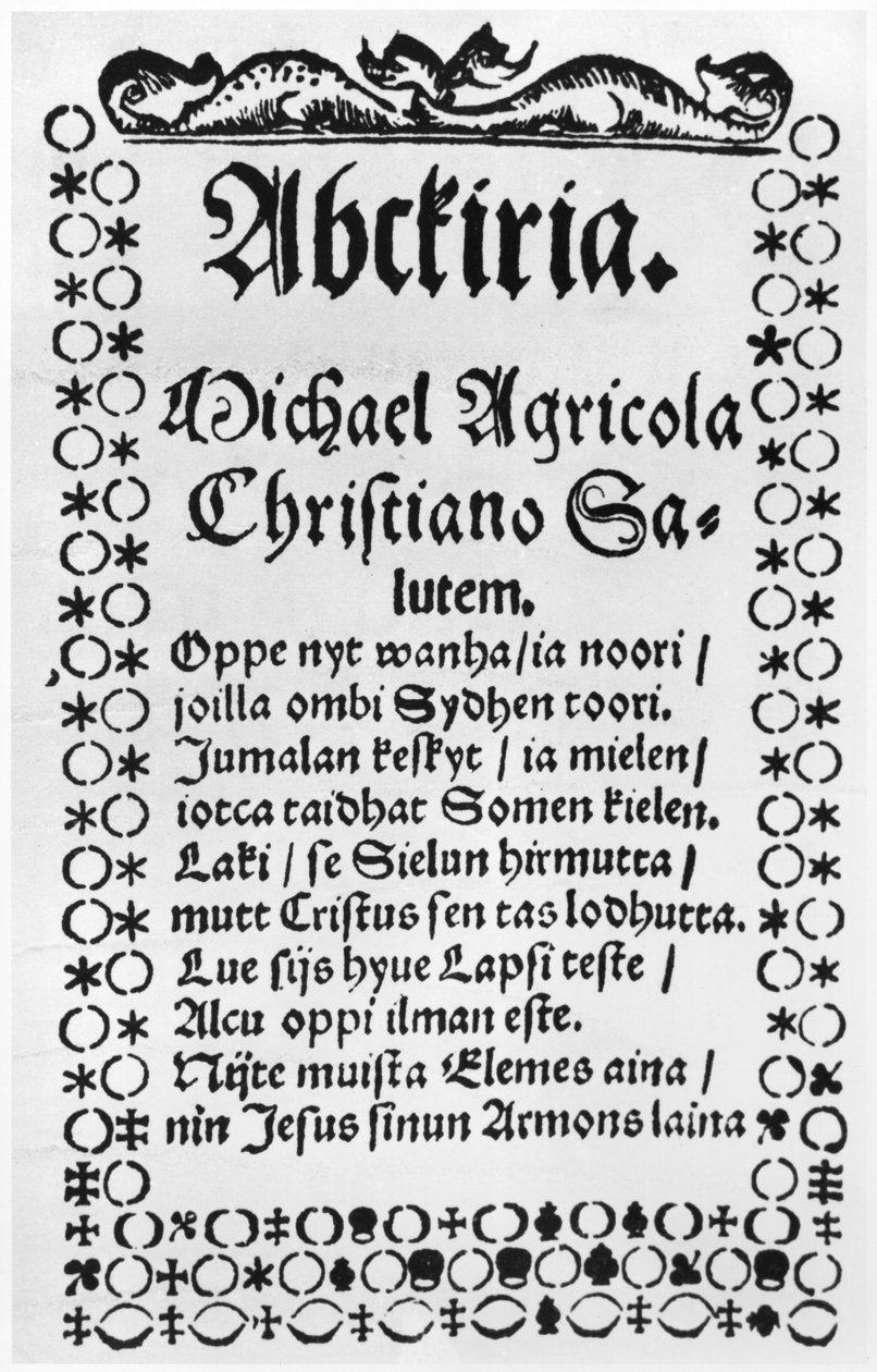 Alfabetets primer av Mikael Agricola (1508-57) (tryck) av Finnish School