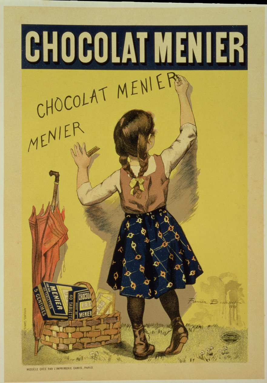 Reproduktion av en affisch med reklam för "Menier"-choklad, 1893 av Firmin Bouisset