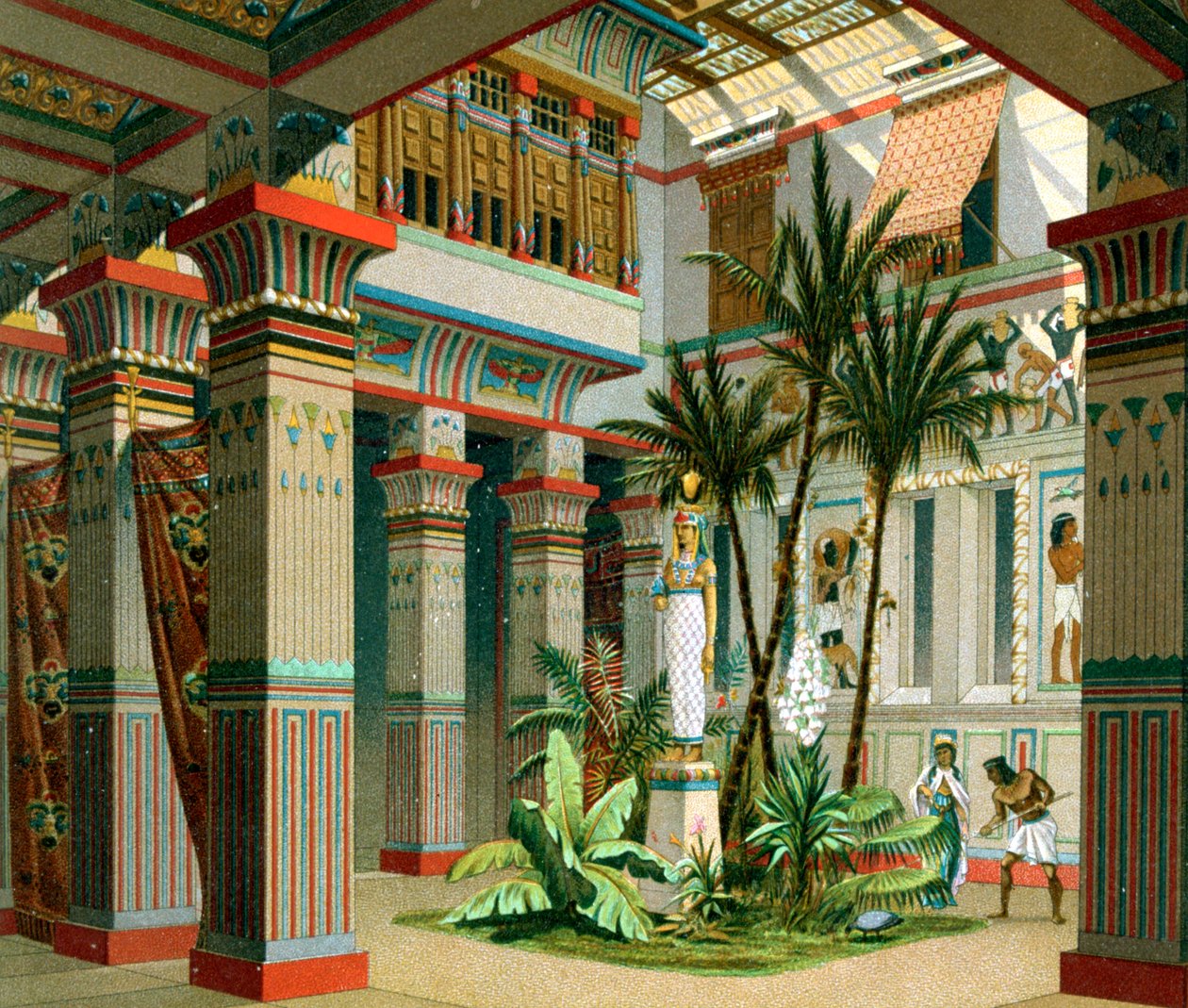 Forntida egyptisk palatsinteriör, 1888 av Firmin Didot