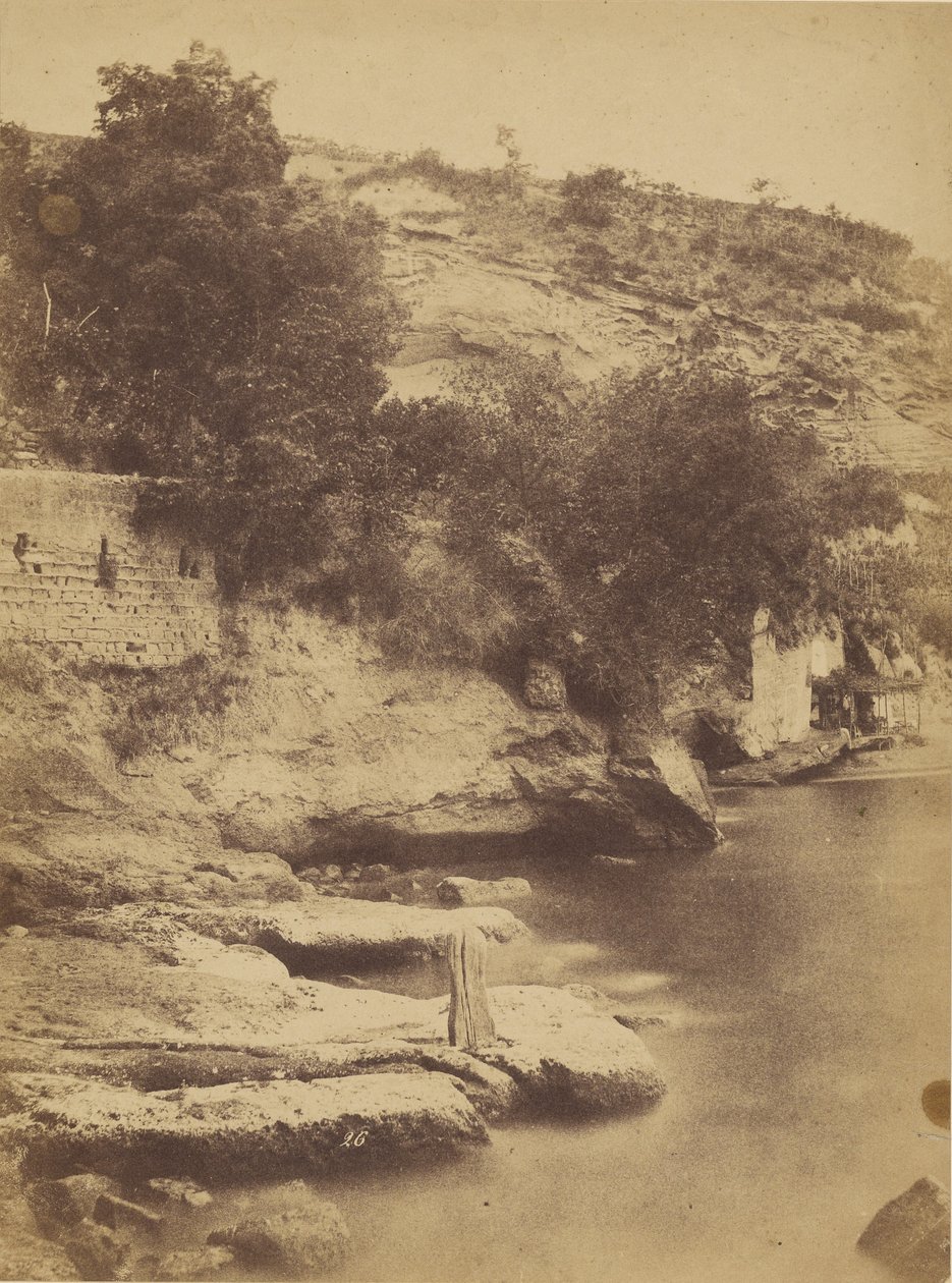 [Beach, Cliff, and Water Front Cafe] av Firmin Eugène Le Dien