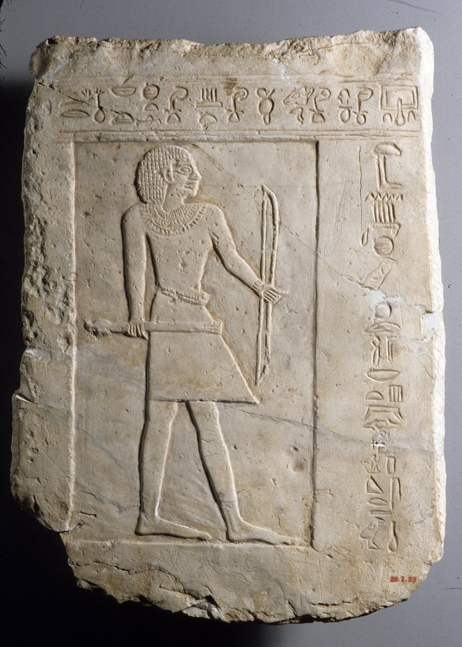 Begravningsstela av bågskytten Semin, ca. 2120–2051 f.Kr. (målad kalksten) av First Intermediate Period Egyptian