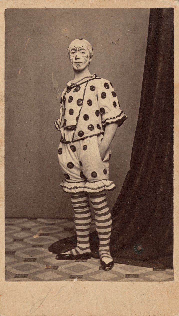 Porträtt av en clown,ca. 1863 (foto) av Fisher Brothers