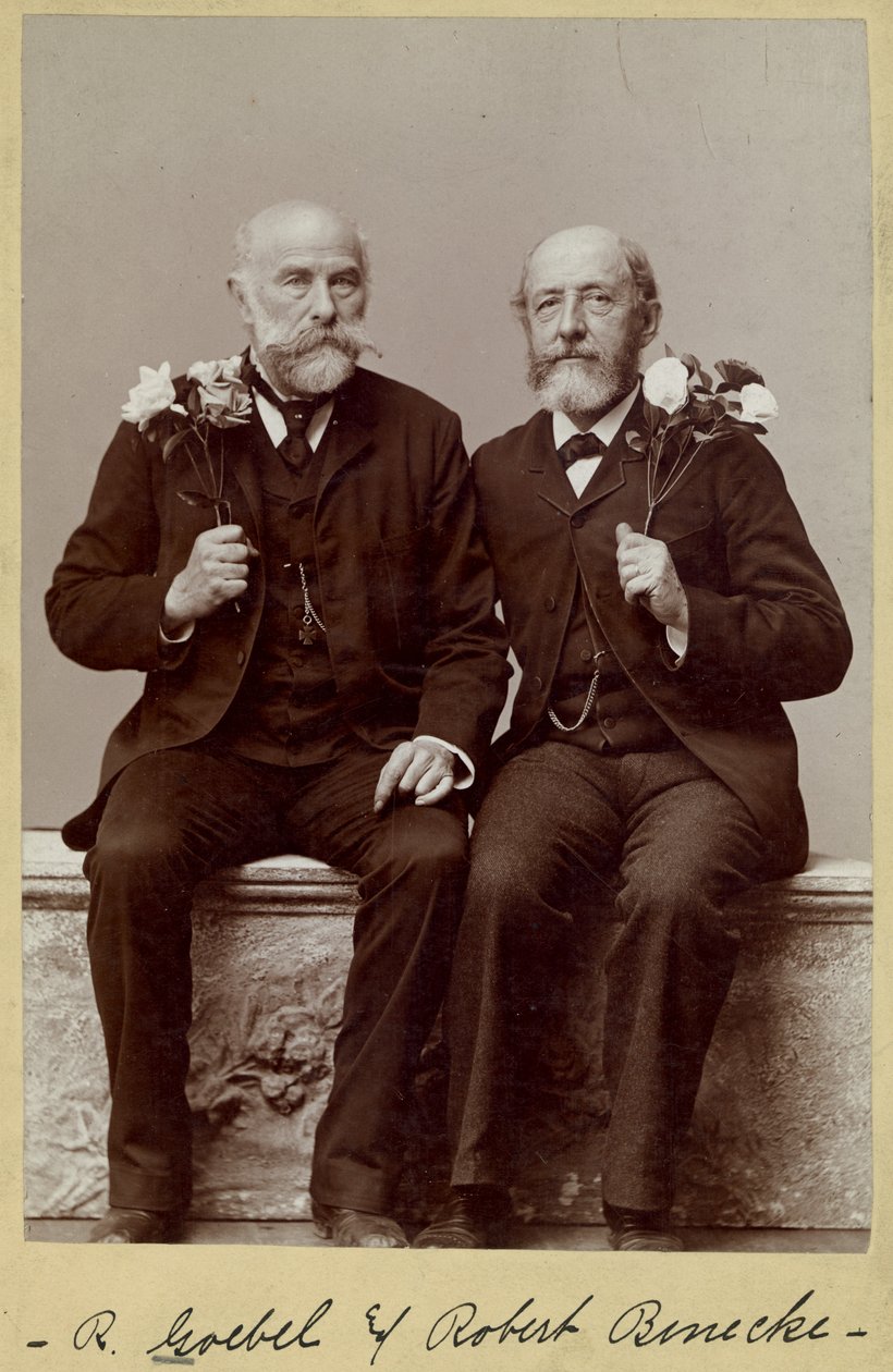 Rudolph Goebel (left) and Robert Benecke, 60th Birthday portrait av Fitz Guerin