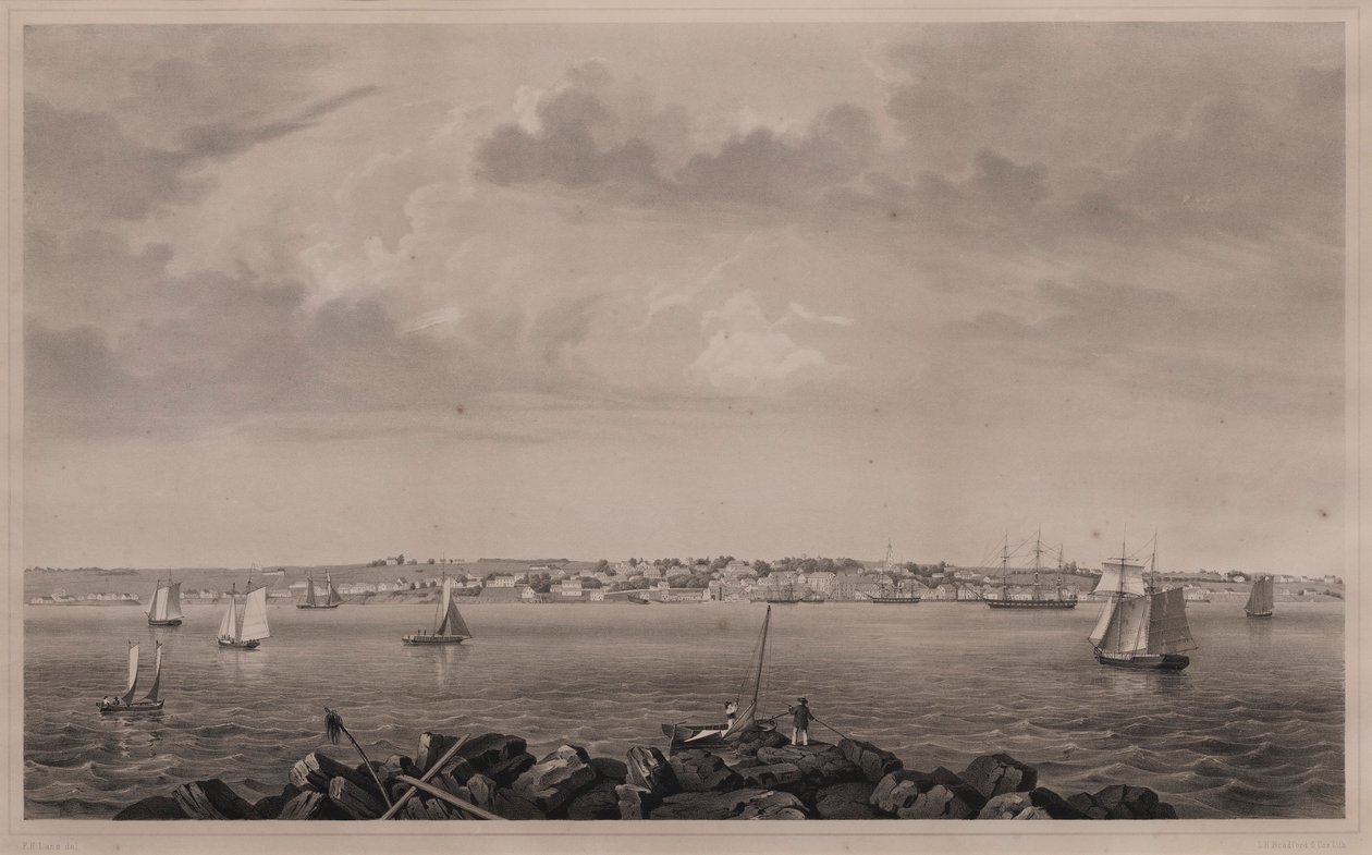 Castine, från Hospital Island av Fitz Henry Lane