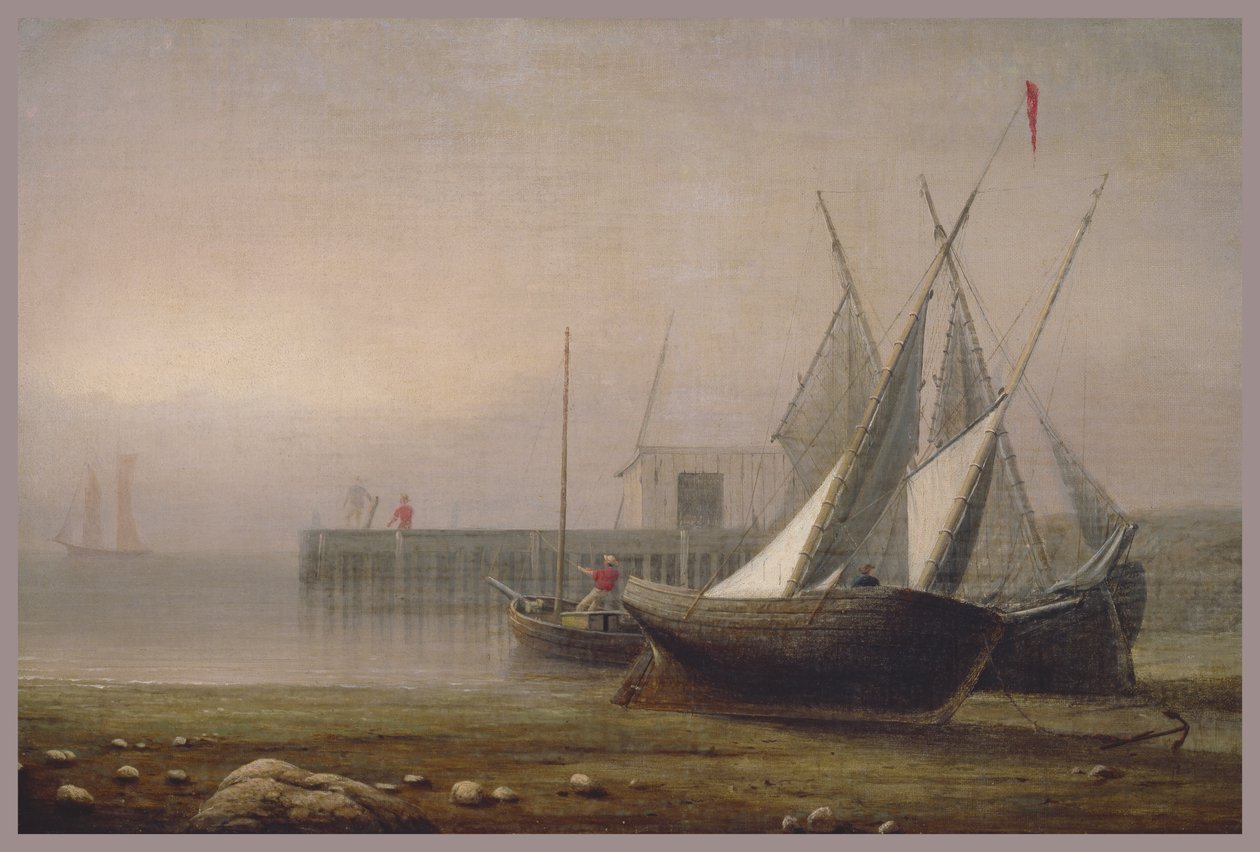 Fiskebåtar vid lågvatten, ca 1850-talet av Fitz Henry Lane