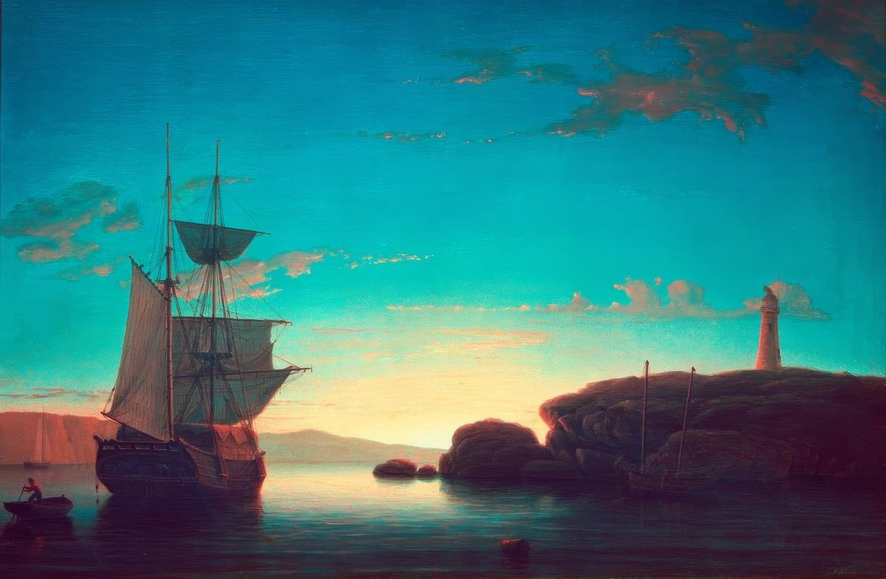 Ljushuset i Camden, Maine av Fitz Henry Lane
