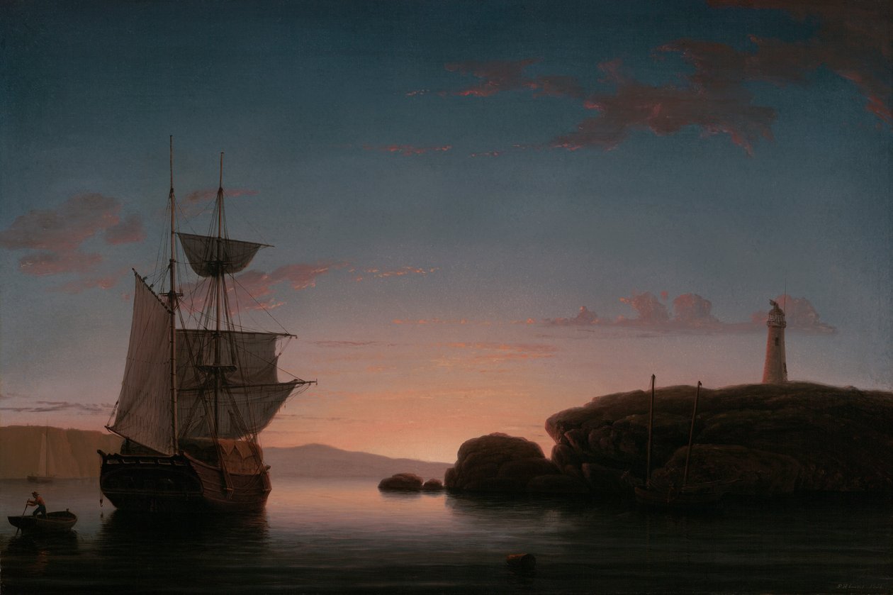 Fyren i Camden, Maine av Fitz Henry Lane