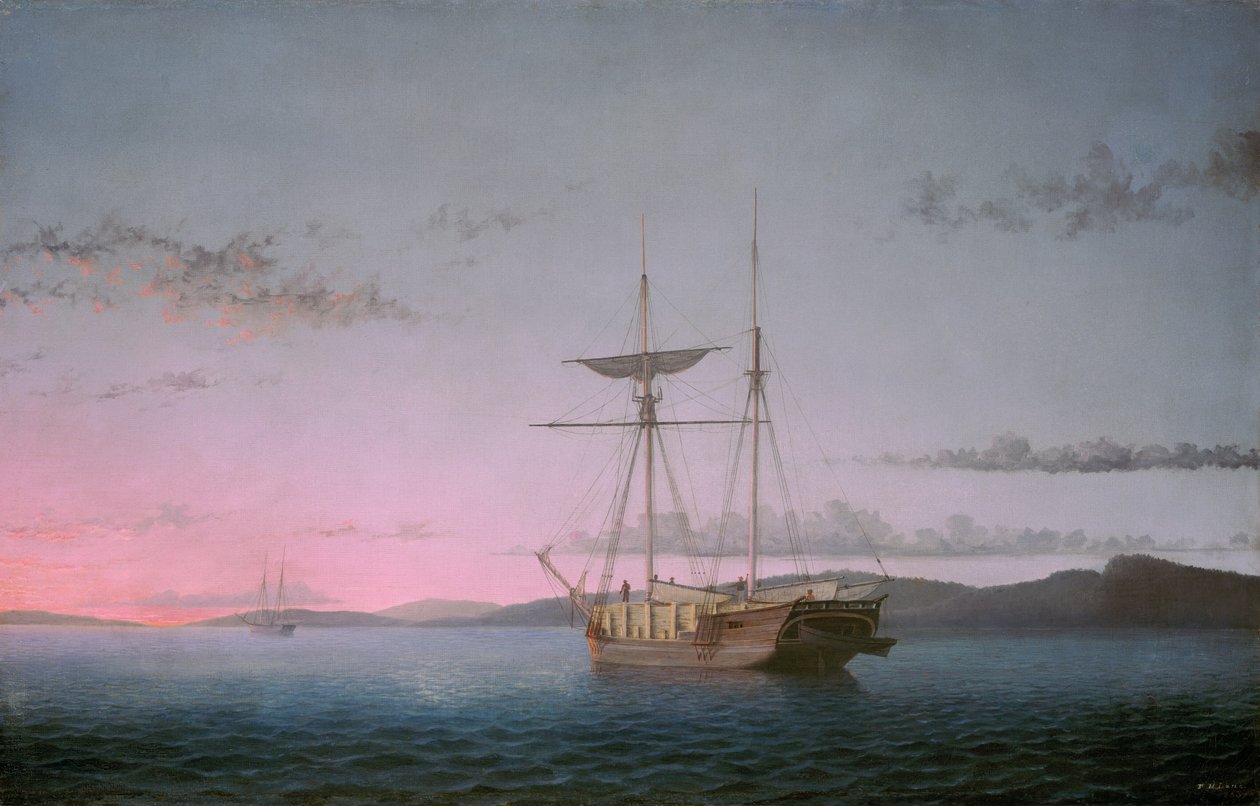 Lumber Schooners på kvällen på Penobscot Bay av Fitz Henry Lane