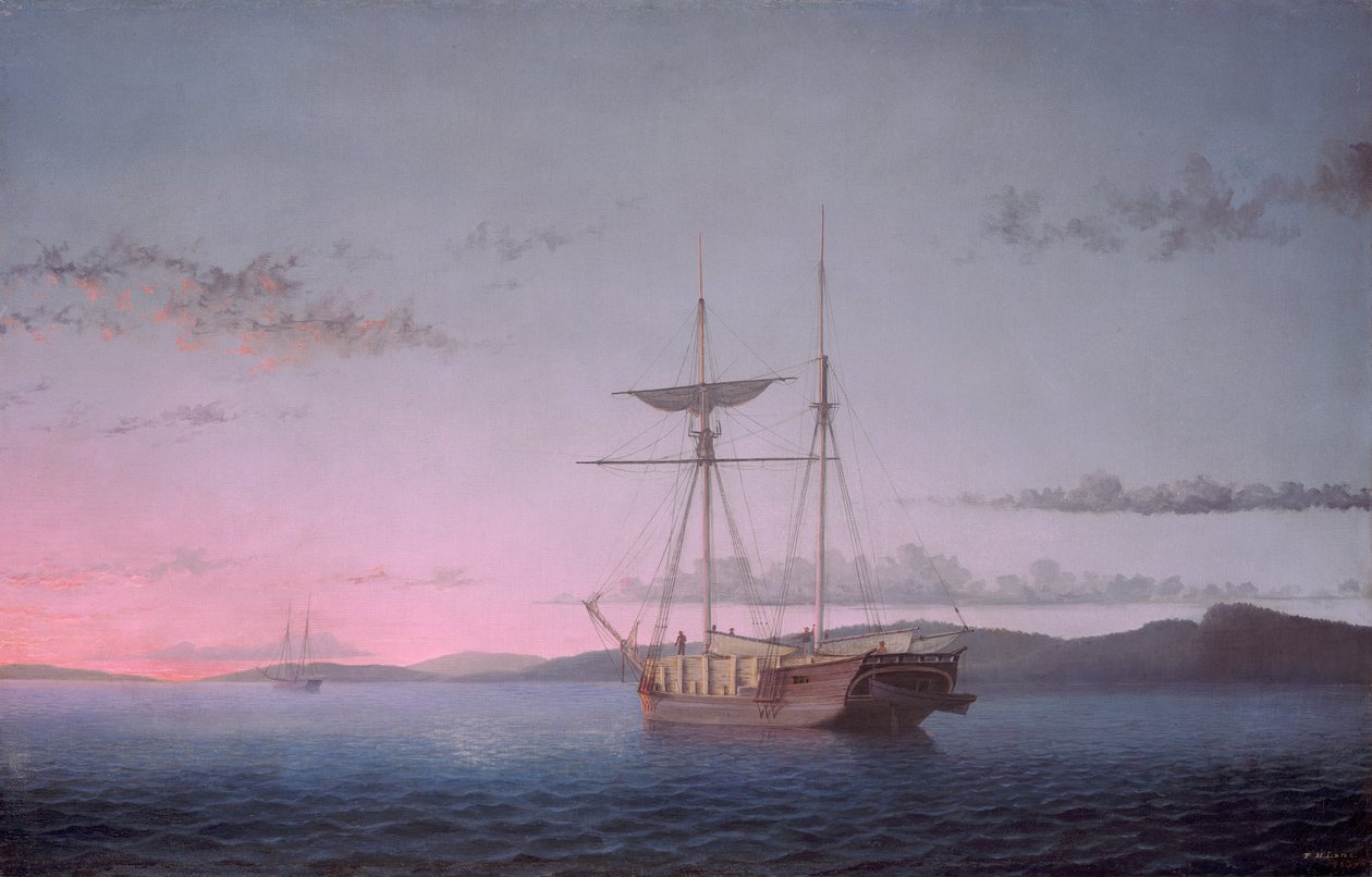Lumber Schooners på kvällen på Penobscot Bay av Fitz Henry Lane