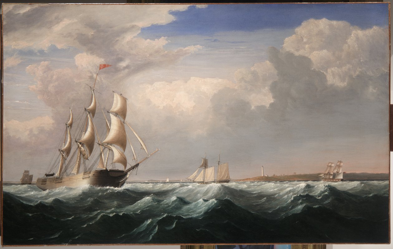 Segelfartyg utanför New England Coast, c.1855 av Fitz Henry Lane