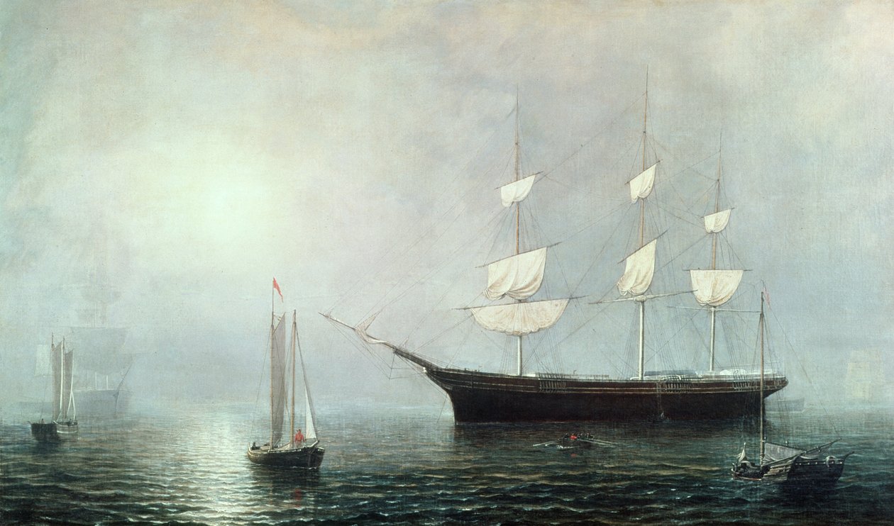 Fartyget Starlight, ca 1860 (olja på duk) av Fitz Henry Lane