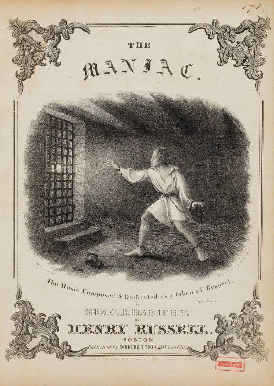 The Maniac (omslag med noter) av Fitz Henry Lane