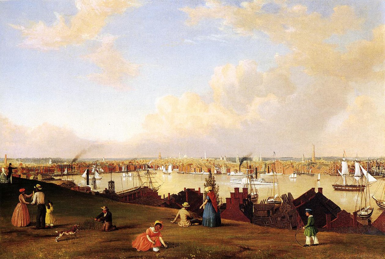 Utsikt över Baltimore, ca 1850 av Fitz Henry Lane