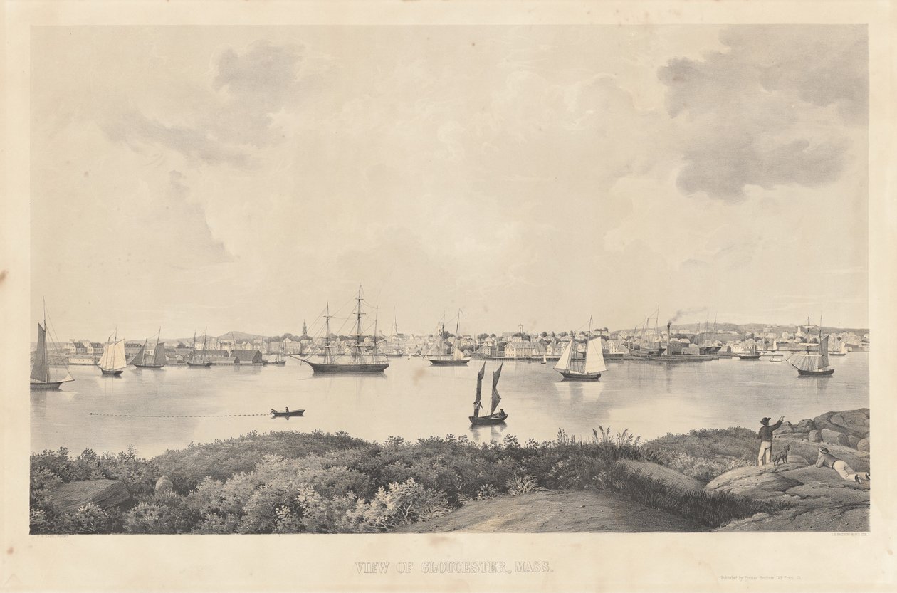 Utsikt över Gloucester, Mass. av Fitz Henry Lane