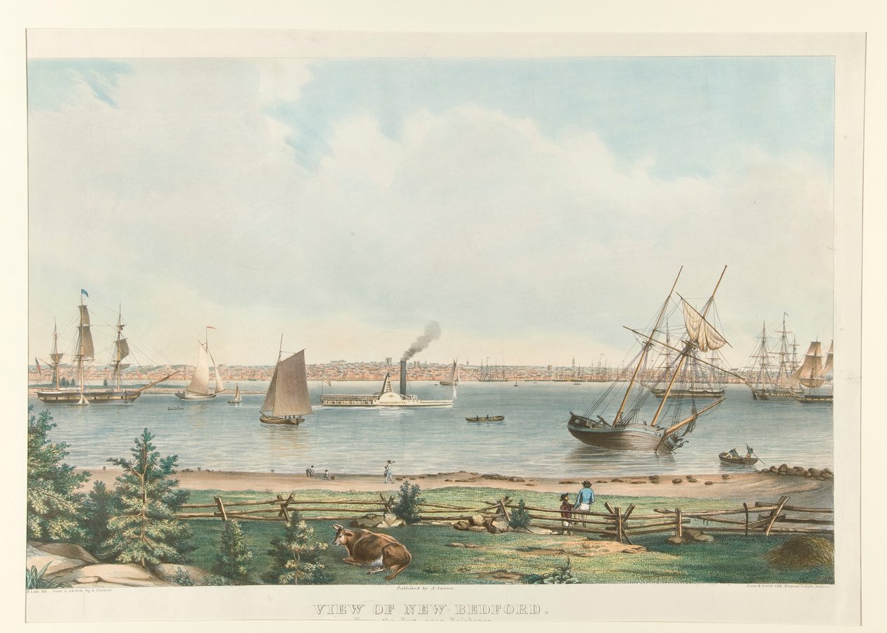 Utsikt över New Bedford. / Från fortet nära Fairhaven av Fitz Henry Lane