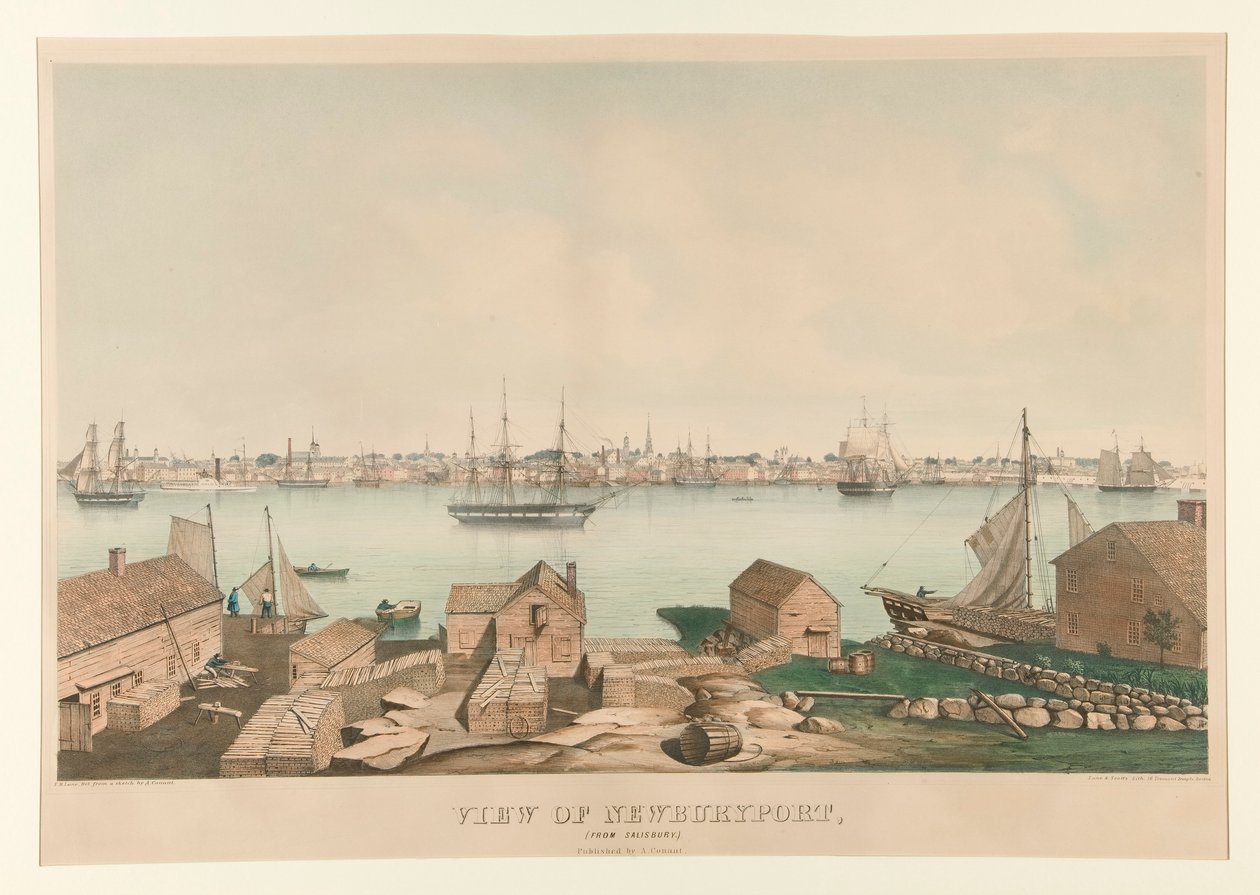 Utsikt över Newburyport, (från Salisbury) av Fitz Henry Lane
