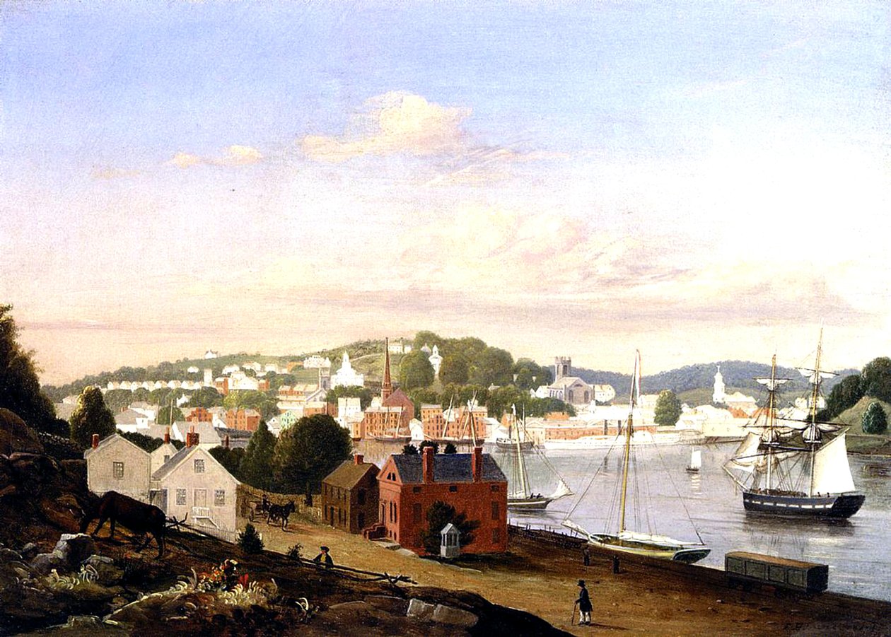 Utsikt över Norwich, Connecticut, USA, 1849 av Fitz Henry Lane