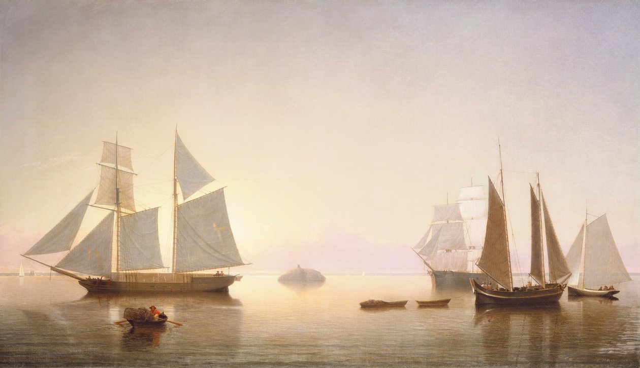 Lugnade från Halfway Rock, 1860. av Fitz Hugh Lane