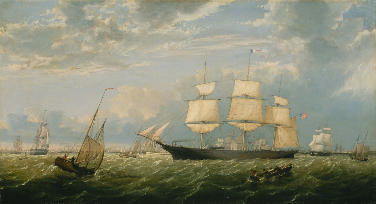 Golden State kommer in i New Yorks hamn, 1854. av Fitz Hugh Lane
