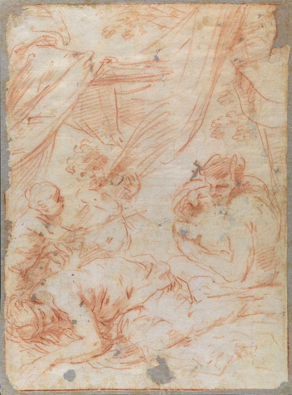 Satyr and a sleeping nymph av Flaminio Torre