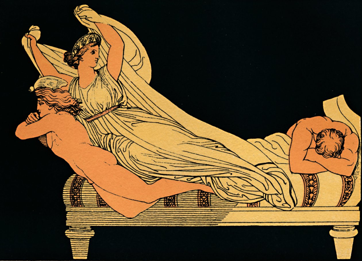 Den tomma glädjen som bor i nattens drömmar, 1880 av Flaxman