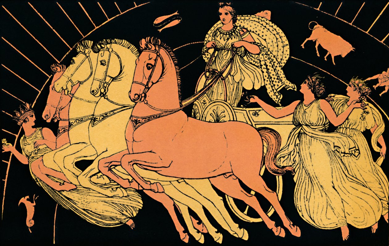 Morgonens hästar, 1880 av Flaxman