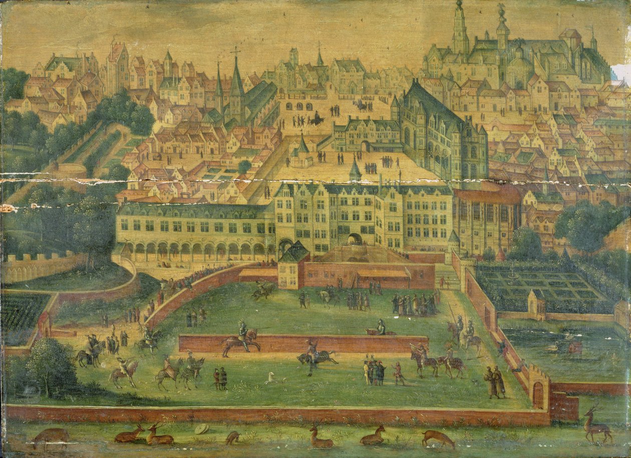 Utsikt över det kungliga palatset, Bryssel av Flemish School