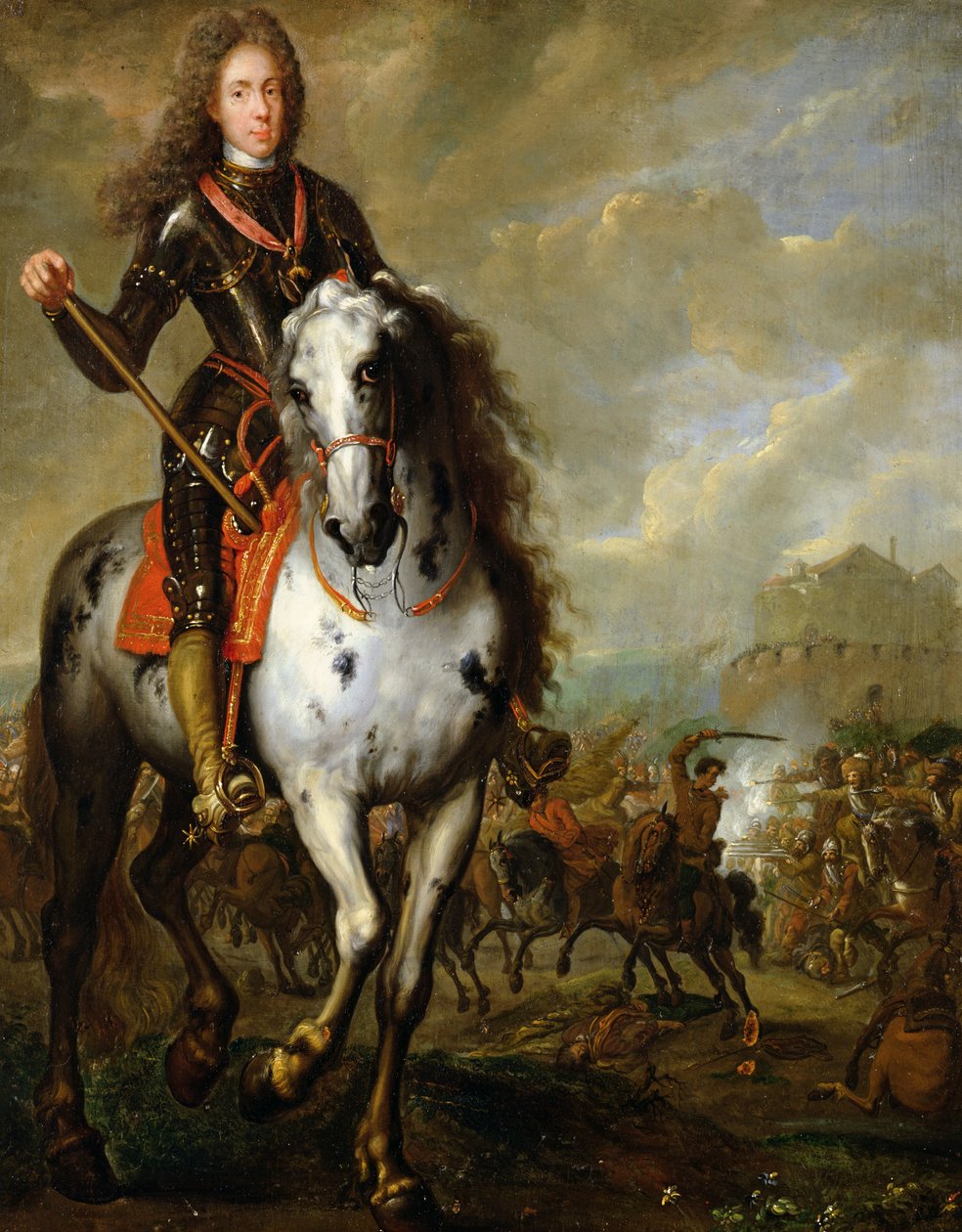 Ryttarporträtt av prins Eugene de Savoie (1663-1736) c.1700-10 av Flemish School