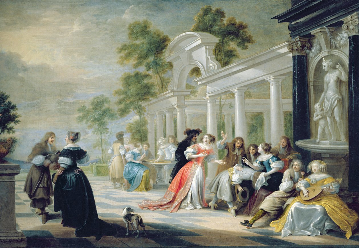 Generisk trädgårdsscen, 1600 av Flemish School