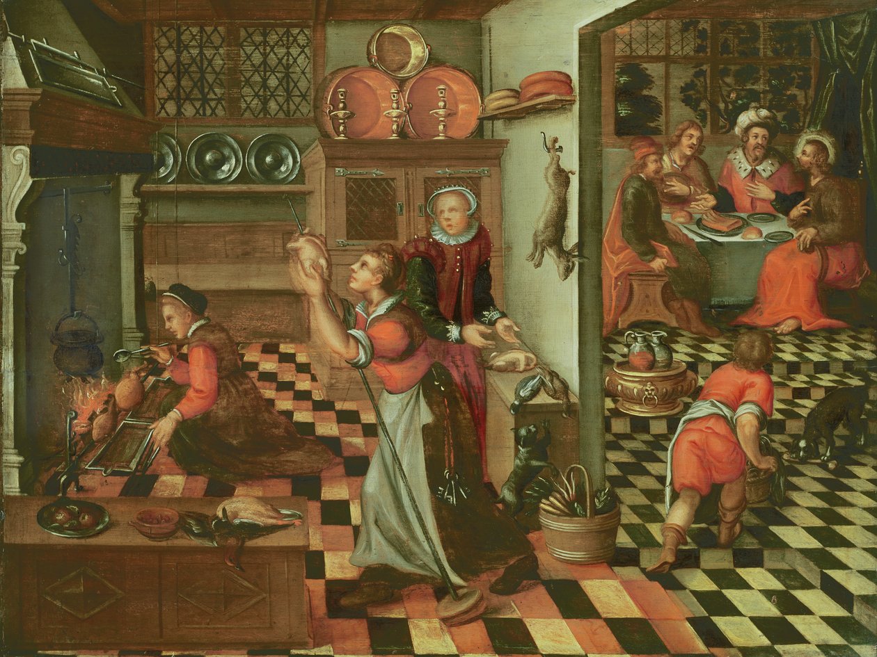 Kökets inredning, Nattvarden i Emmaus av Flemish School