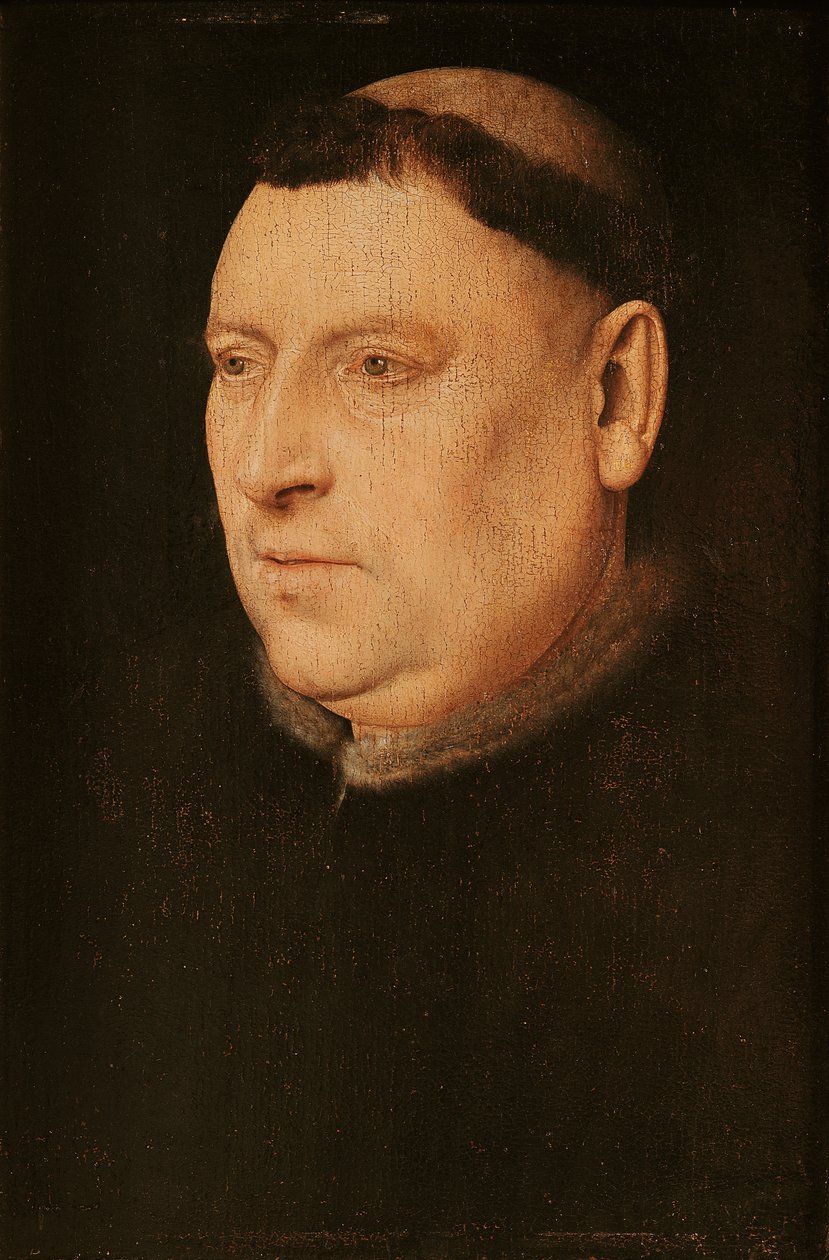 Porträtt av en munk av Flemish School