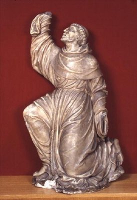 St Francis tar emot Stigmata (gips) av Flemish School