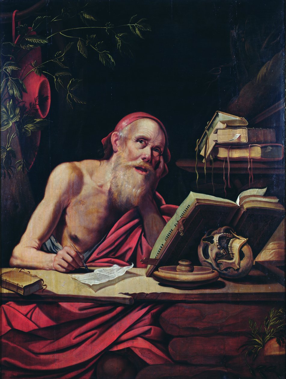 St. Jerome (mafuta juu ya kuni)swed av Flemish School