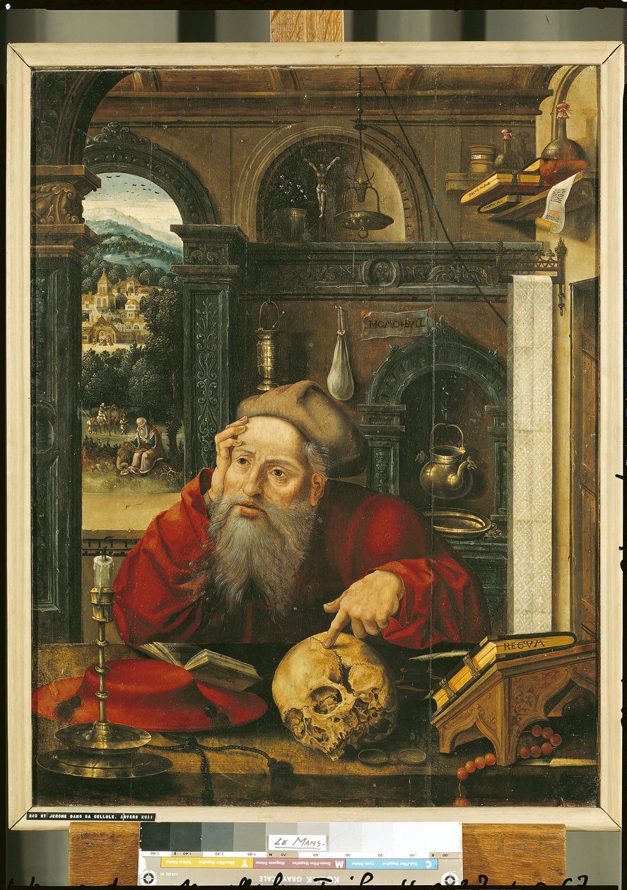 Den helige Hieronymus i sitt arbetsrum av Flemish School