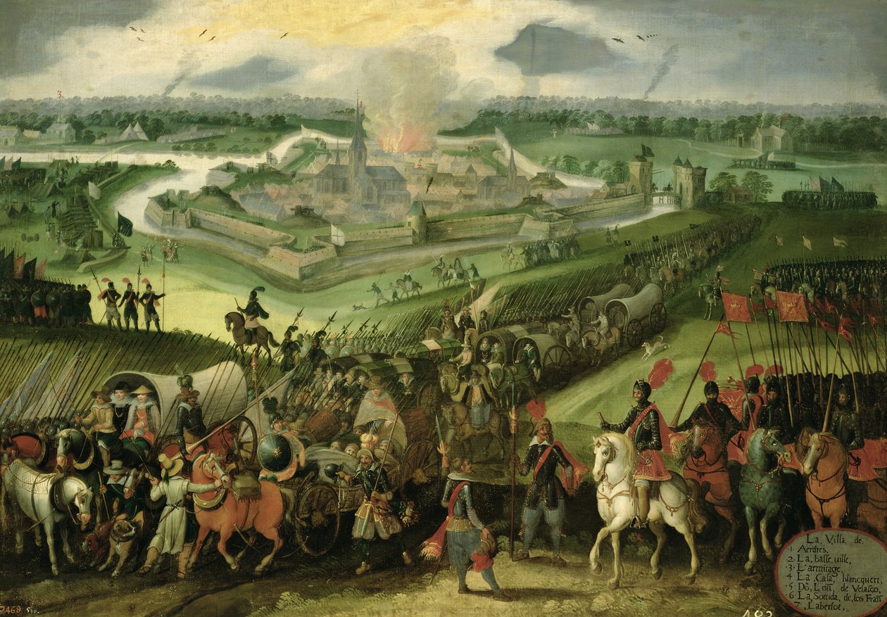 Staden Aerdres (kriget mot de låga länderna) av Flemish School