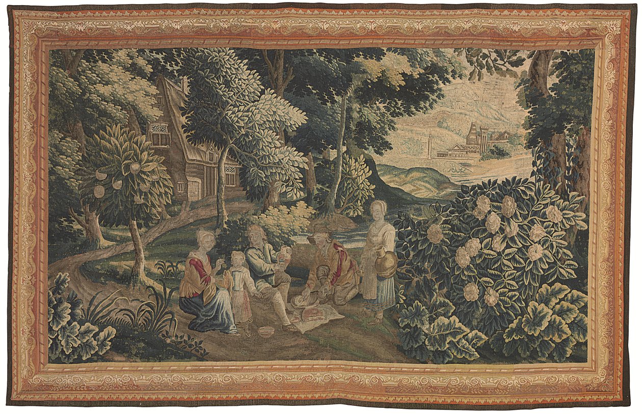 En flamländsk pastoral gobeläng, tidigt 1700-tal (textil) av Flemish School