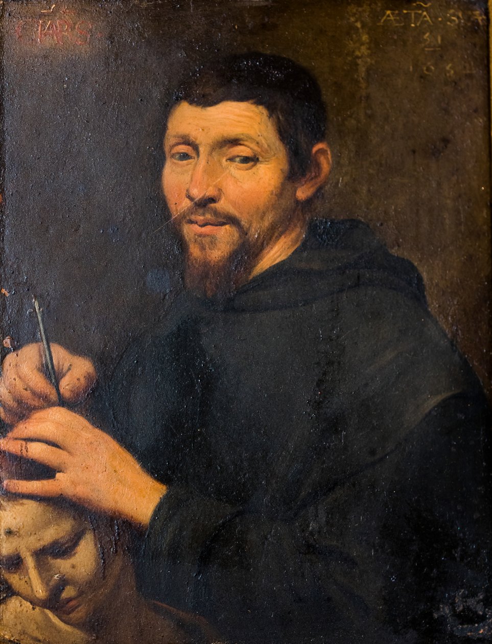 En präst som utför trepanoperationen av Flemish School