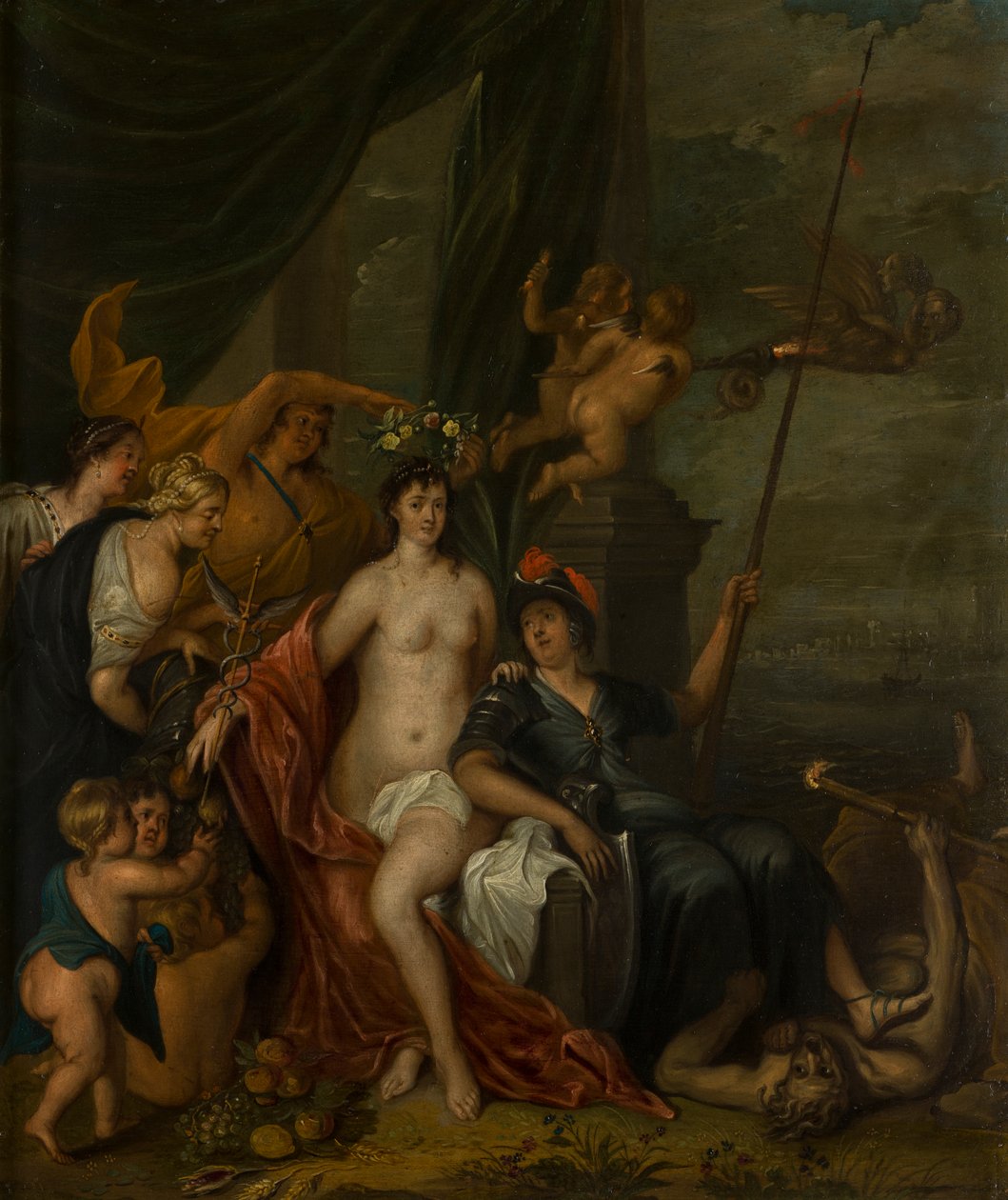 An Allegorical Painting of Peace, ca 1630-1700 (olja på koppar) av Flemish School