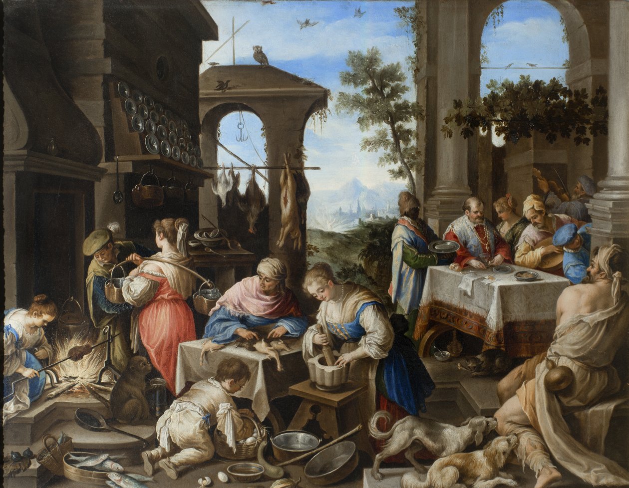 Den rika Epulones bankett, 1600-25 av Flemish School