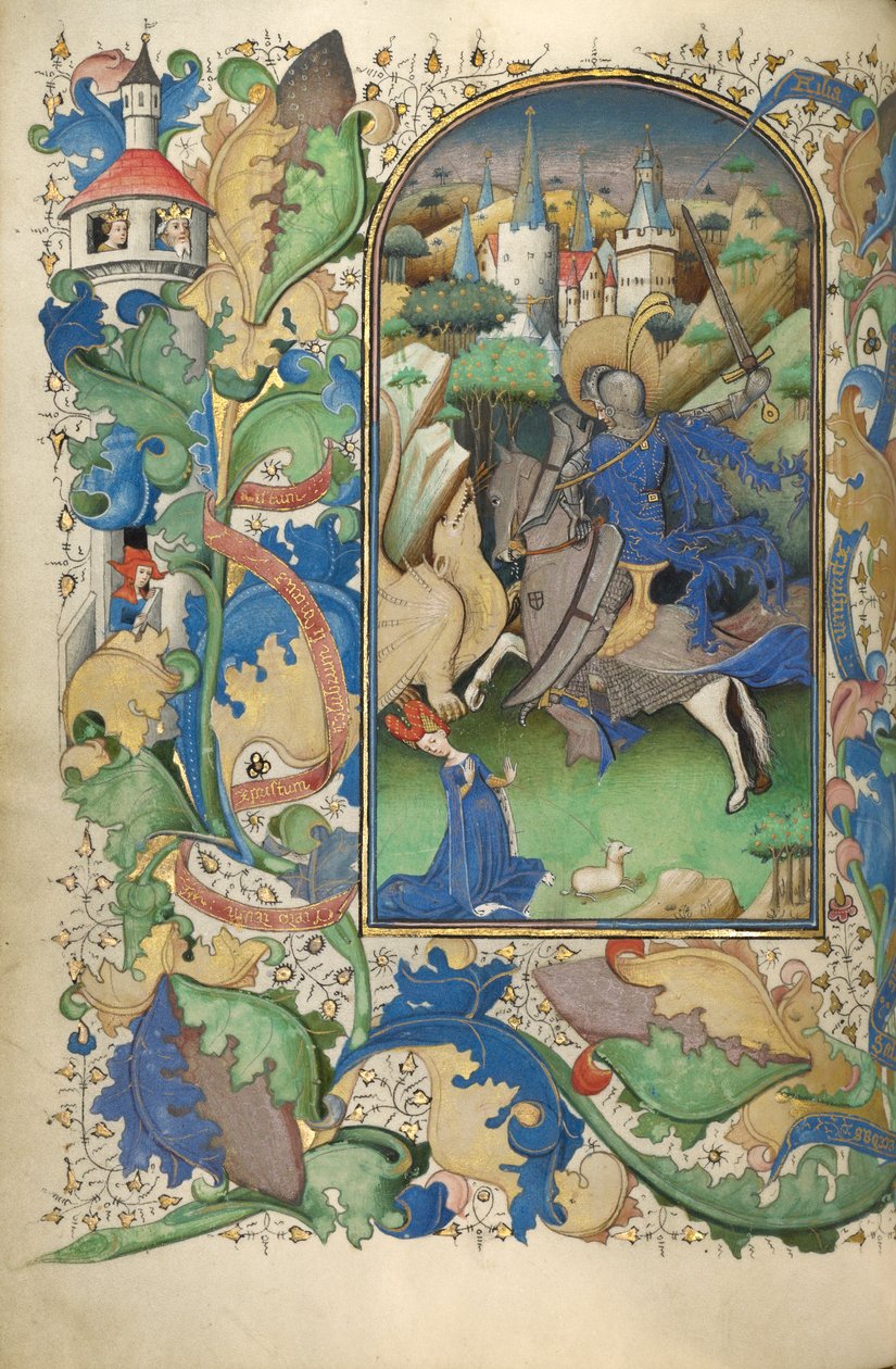 Timebog, 1450-55 (tempera, bladguld og blæk på pergament) svensk av Flemish School