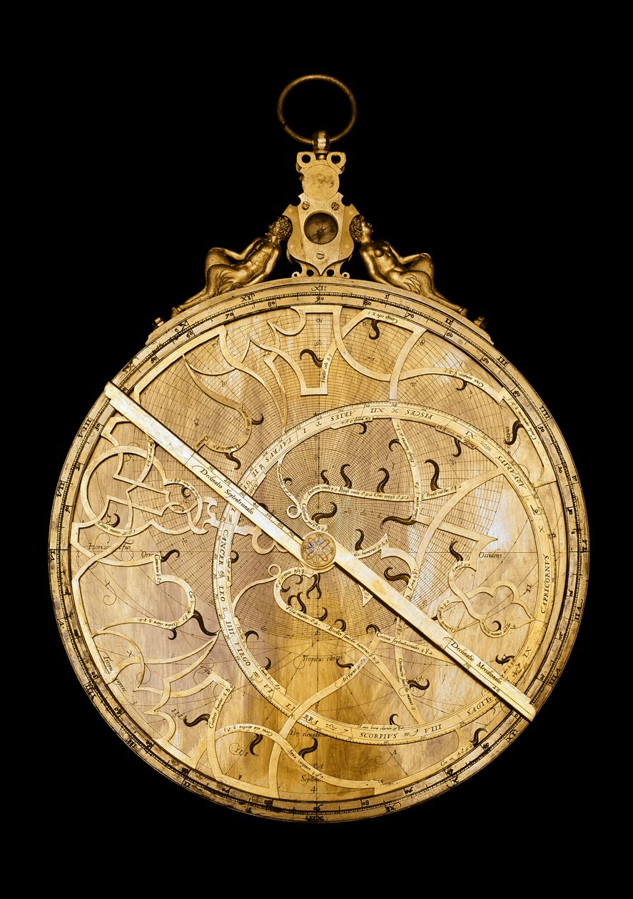 Hjärnastrolabium av den flamländska astronomen Walter Aertsen (Gualtiero Arsenio eller Gualterus Arsenius) (aktiv omkring 1556-1579) 1556 Florens, Institutet och vetenskapshistoriska museet av Flemish School