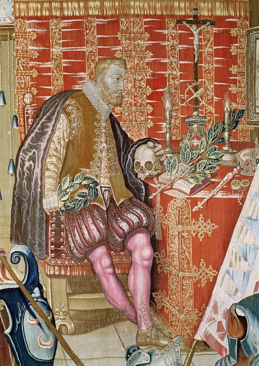 Charles V (1500-58) från The Tapestry of Charles Quint, c.1630-40 (detalj) av Flemish School