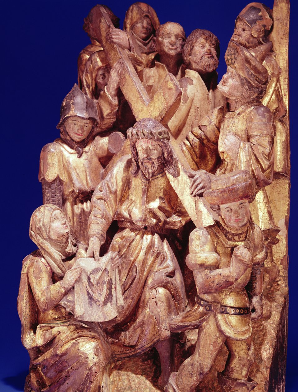 Kristus bär korset med St. Veronica (trä) av Flemish School