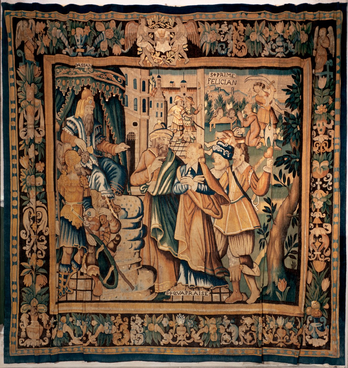 Conques museumskassa (Le Trésor de Conques). flamländsk gobeläng. Sainte Foys historia (?). Texter: DASIAN, S+PRIME, S+eVAPRAISE. 1500-talet (?). av Flemish School