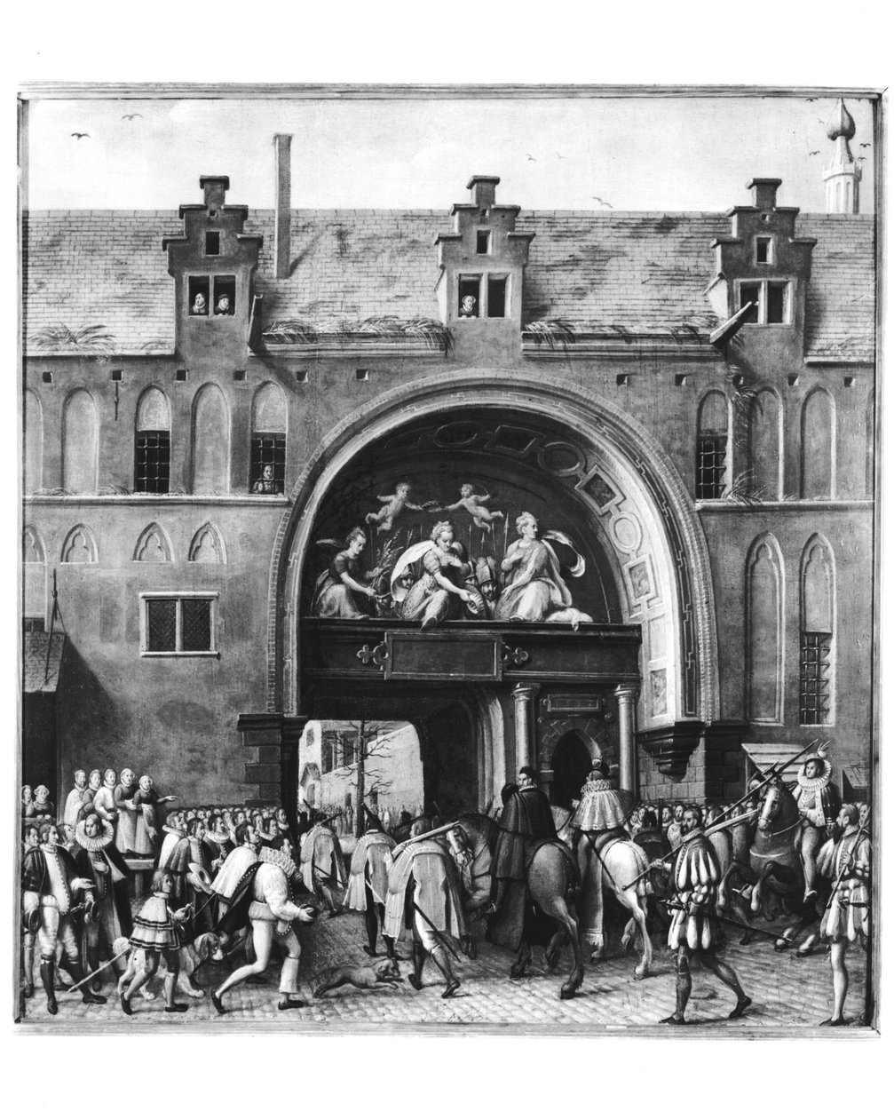 Hercule Francois av Frankrike, hertig av Alencon (1554-84) inresa i Antwerpen, 19 februari 1582 av Flemish School