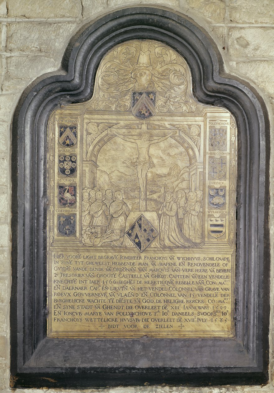Epitafium av Francois van Wychhuus, slutet av 1500-talet (mässing) av Flemish School