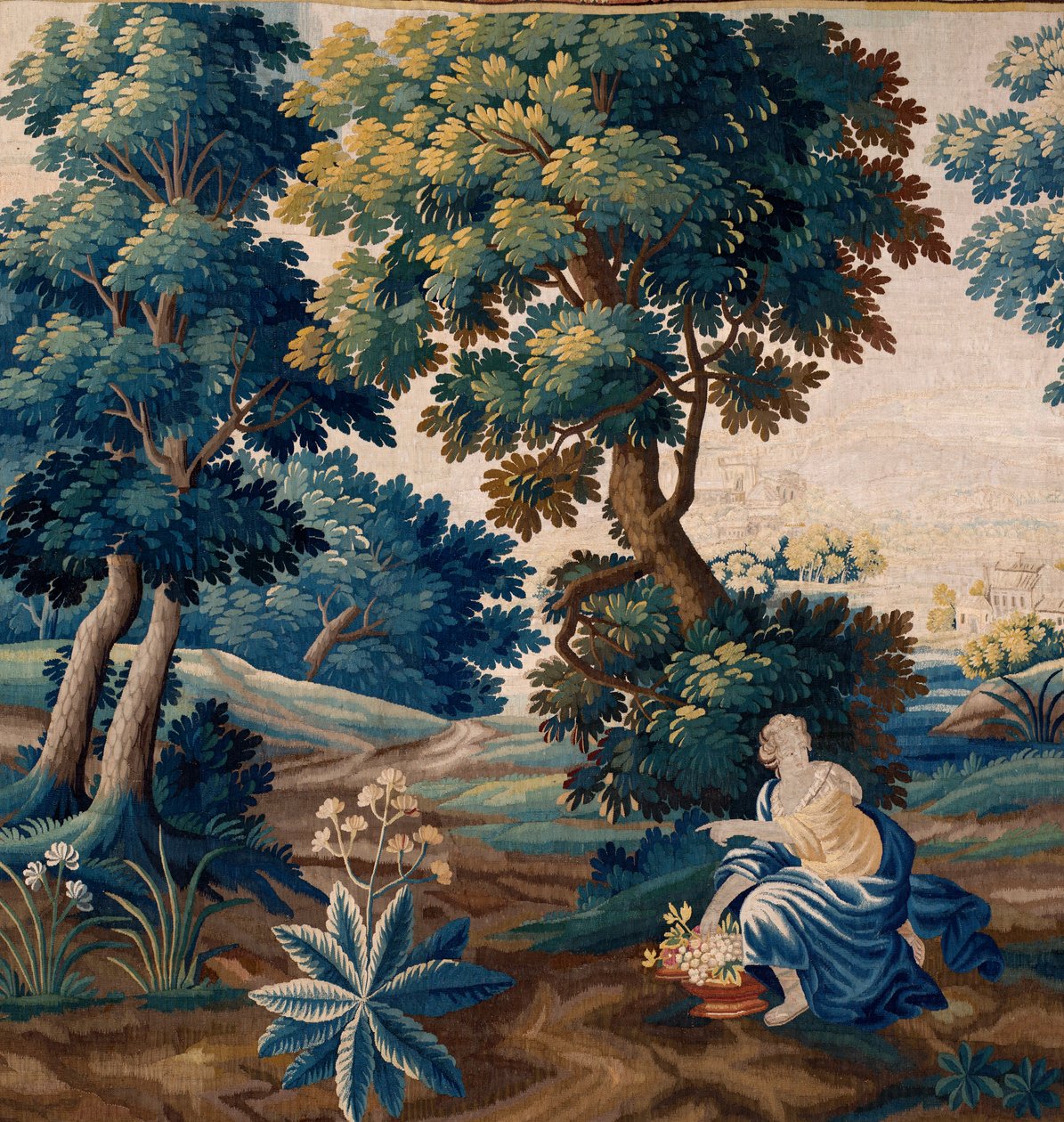 flamländsk gobeläng. Slutet av 1600-talet. Egendom av kyrkan Sint-Walburgakerk Oudenaarde (Dekenij van de Sint-Walburga). av Flemish School