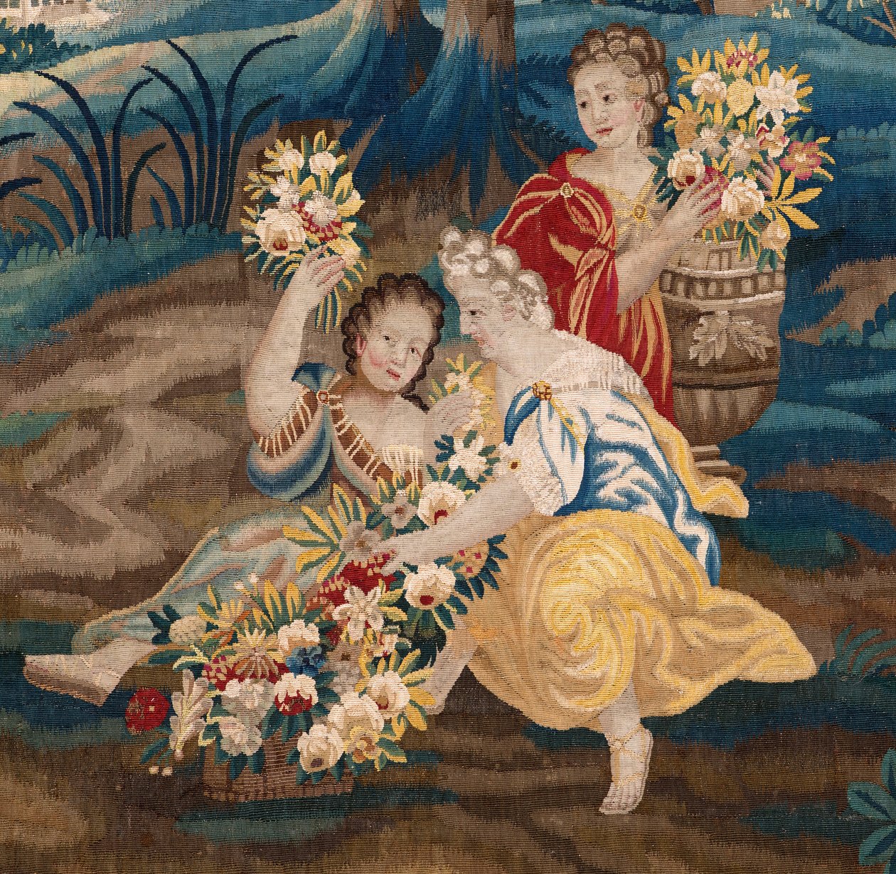 flamländsk gobeläng. Slutet av 1600-talet. Egendom för kyrkan Sint-Walburgakerk Oudenaarde (Dekenij van de Sint-Walburga). av Flemish School